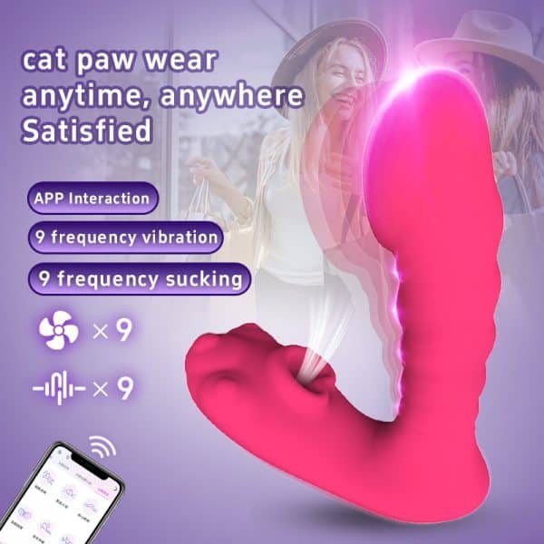 WhiskerLock Wearable - 9-Speed Wearable Cat Paw Vibrator with Remote App Control – Bild 3