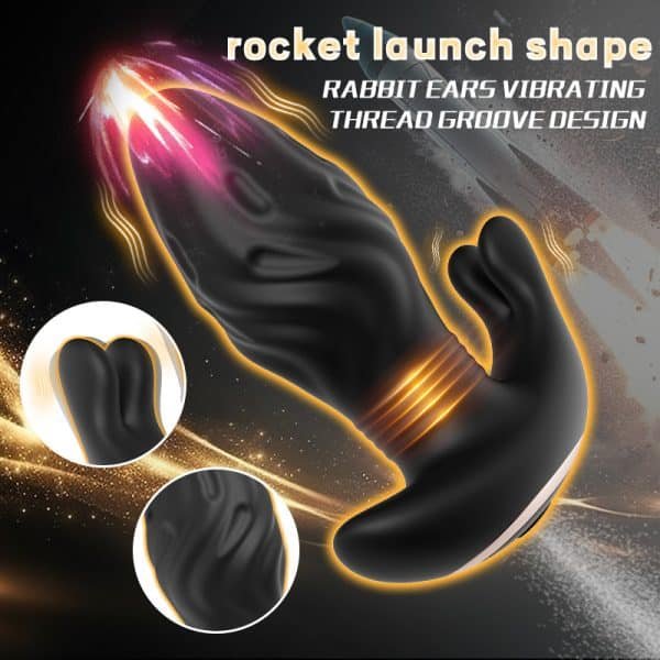 ThunderRocket DualStim - Rocket-Designed Anal-Vaginal Vibrator with S-Shaped Texture & Bunny Ear Stimulation – Bild 8
