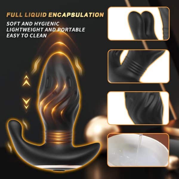 ThunderRocket DualStim - Rocket-Designed Anal-Vaginal Vibrator with S-Shaped Texture & Bunny Ear Stimulation – Bild 5