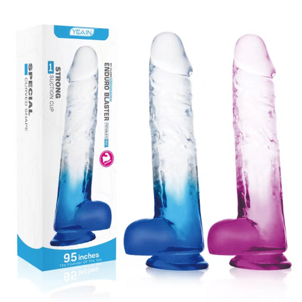 CrystalGlo ChromaCore - Gradient-Transparent Realistic Silicone Dildo - Imagem 2